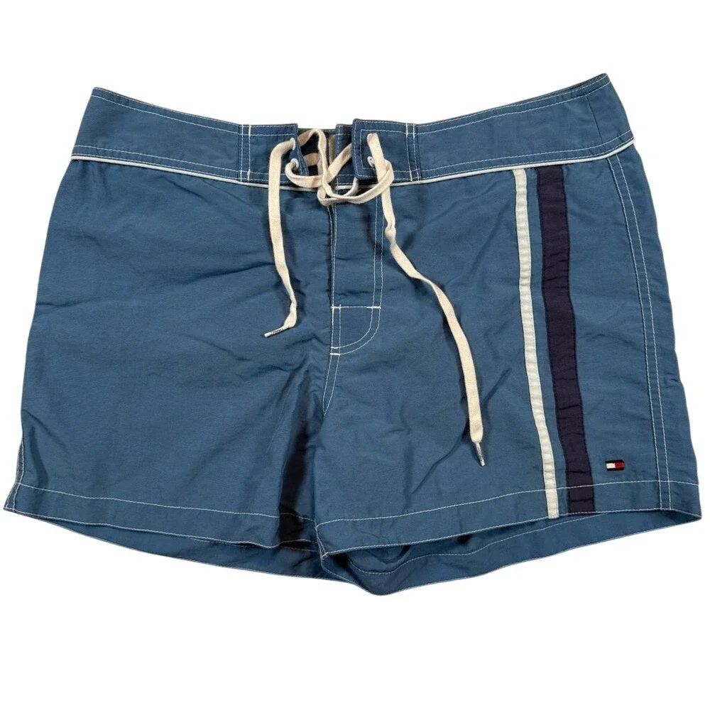Tommy Hilfiger Women's Drawstring Nylon Blue Shorts Size‎ 8